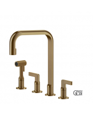 Μπαταρία Νεροχύτη 4 οπών INCISO, GESSI Warm Bronze Brushed PVD