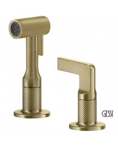 Μπαταρία Νεροχύτη 4 οπών INCISO, GESSI Brass Brushed PVD