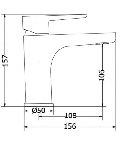 Modea Etna Black Matt Basin Mixer Silver with Click System stainless steel cap (00-02501/1B)