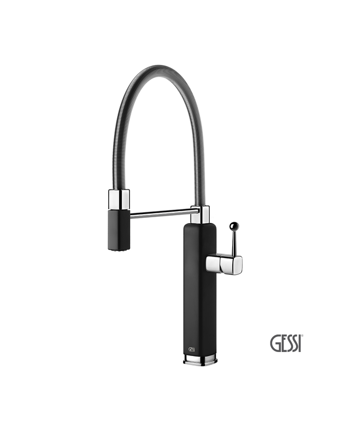 Μπαταρία Νεροχύτη HAPPY, GESSI Matt Black / Chrome