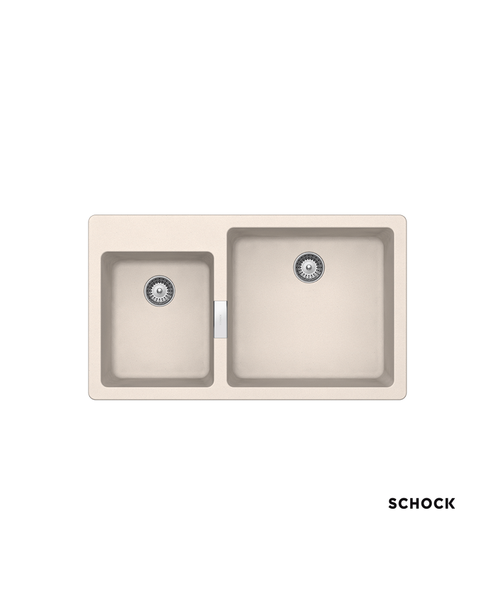 Νεροχύτης Ένθετος Schock Cristalite Manhattan με Δύο Γούρνες 86x50cm Χρώμα: Everest