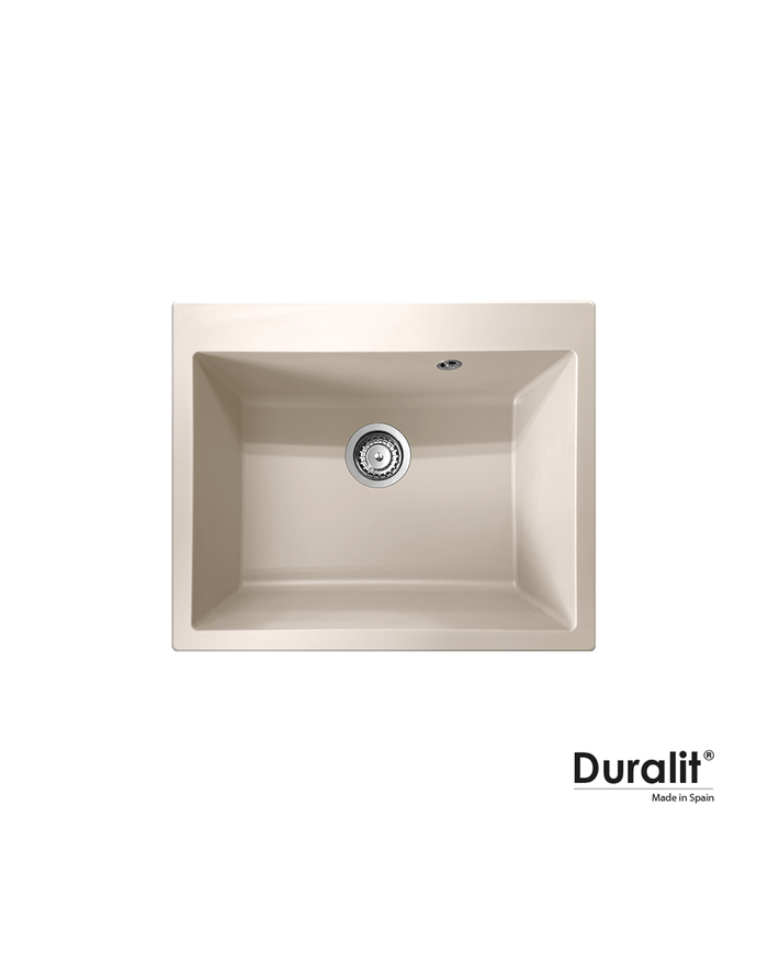 Undermount Duralit Beige Synthetic Heavy Duty Sink with One Trough (60x50cm)