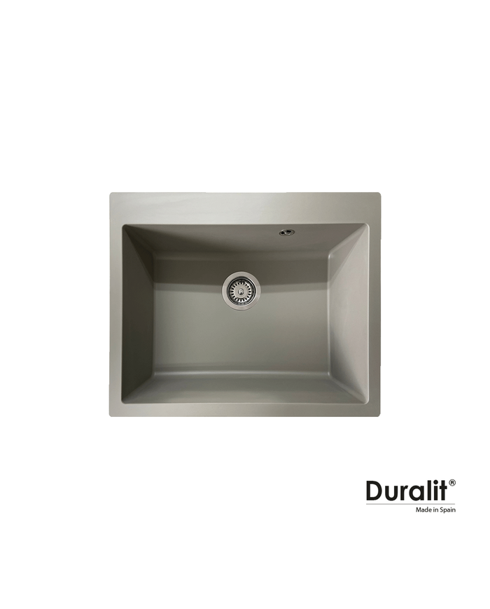 Inset Duralit Concrete Synthetic Heavy Duty Sink with One Trough (60x50cm)