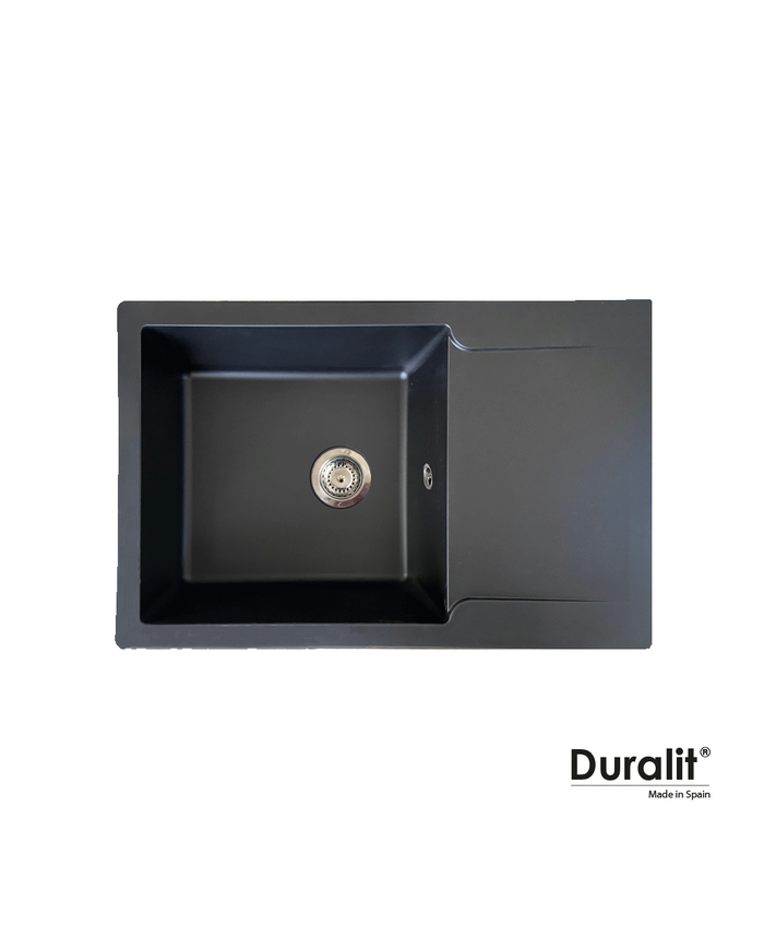 Duralit Grafite Synthetic Heavy-Duty Inset Sink with One Bowl & Apron 79x50