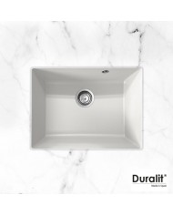 Νεροχύτης Υποκαθήμενος Duralit White Συνθετικός Βαρέως Τύπου με Μία Γούρνα (60x50cm)