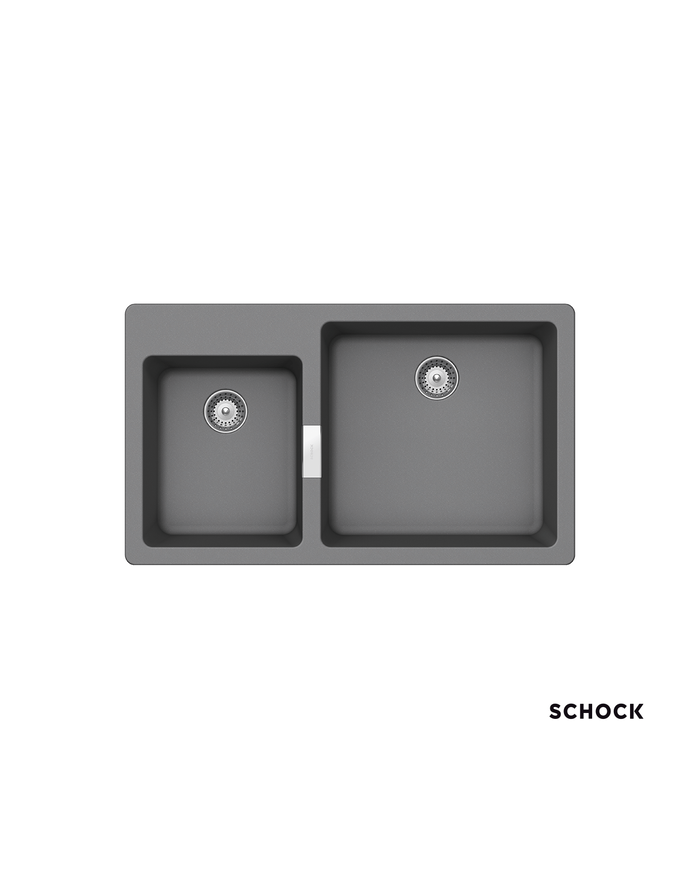 Νεροχύτης Ένθετος Schock Cristalite Manhattan με Δύο Γούρνες 86x50cm Χρώμα: Croma