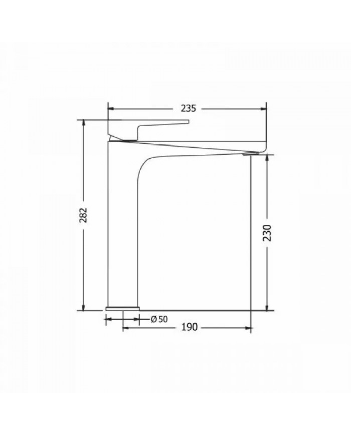 Modea Optima Plus Basin Faucet 235mm High Black Matt (00-02508/B)