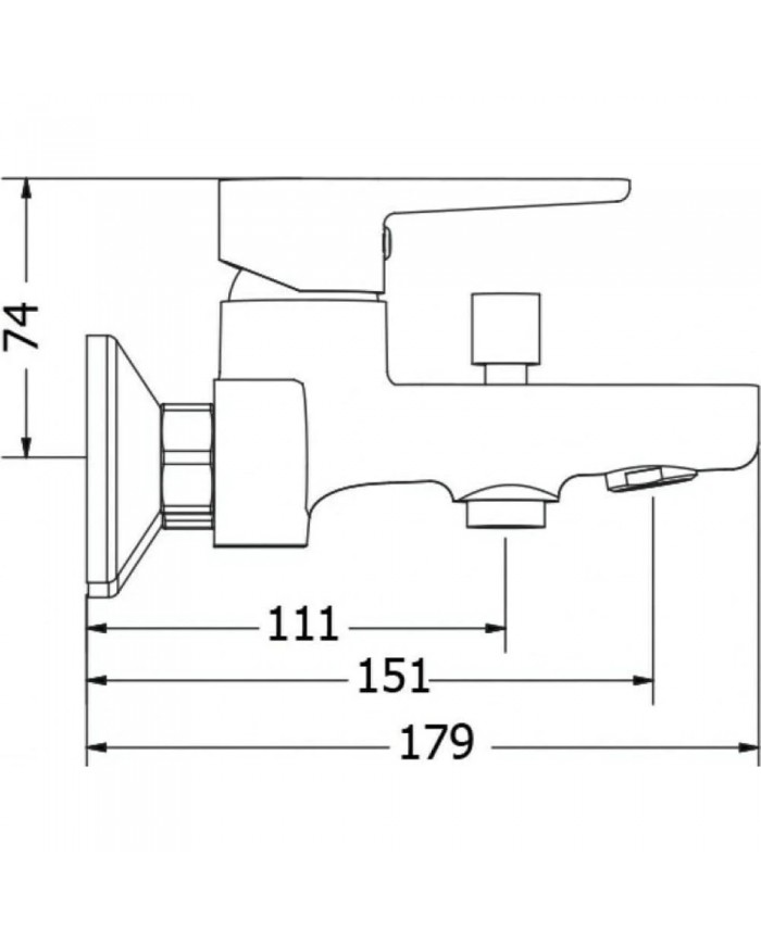 Modea Optima Bathroom Faucet White Mat Wall-Mounted Set With Shower Telephone, Spiral & Base (00-02502/W)