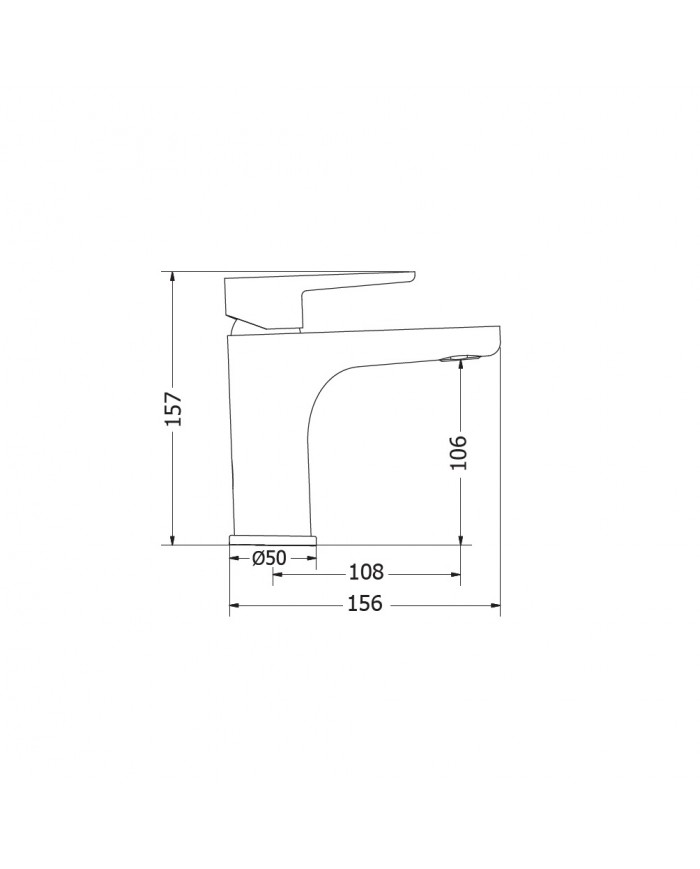 Modea Optima Washbasin Faucet White Matt with Stainless Steel Cap Click System (00-02501/1W)