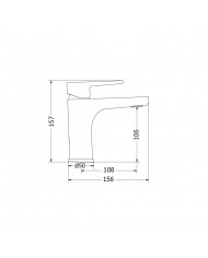 Modea Optima Washbasin Faucet White Matt with Stainless Steel Cap Click System (00-02501/1W)