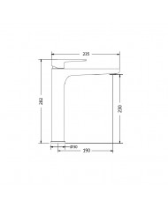 Μπαταρία Νιπτήρα Modea Optima Plus Λευκή 235mm Ψηλή (00-02508/W)
