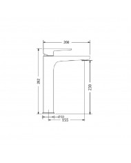 Μπαταρία Νιπτήρα Modea Optima Plus Λευκή 200mm Ψηλή (00-02509/W)