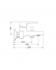 Modea Optima Brushed Nickel Bathroom Faucet Wall-Mounted Set With Shower Telephone, Spiral & Base(00-02562)