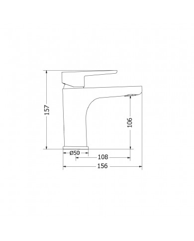 Modea Optima Washbasin Faucet Brushed Nickel with Stainless Steel Cap Click System (00-02561/1)