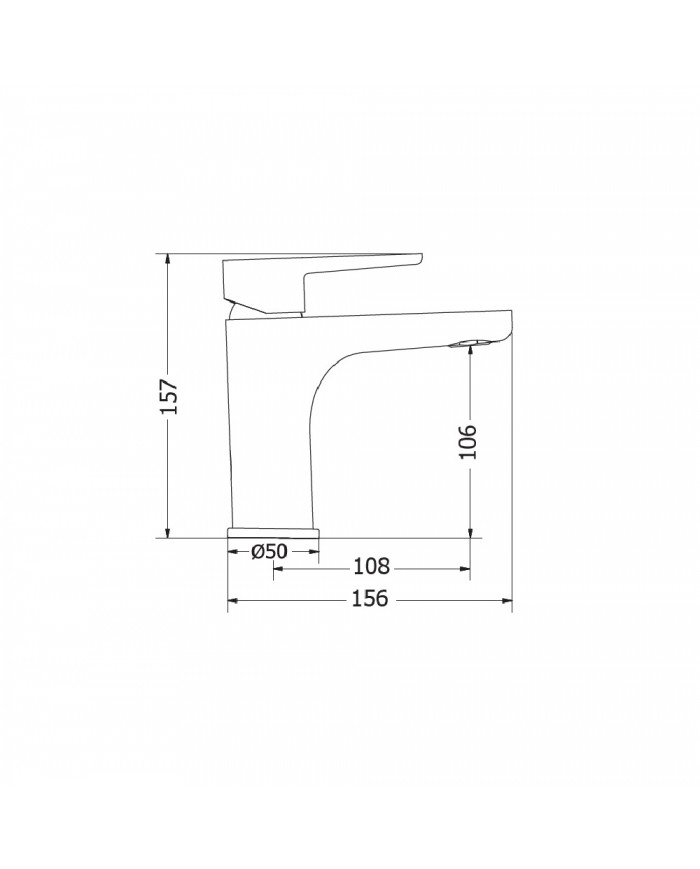 Modea Optima Washbasin Faucet Brushed Nickel with Stainless Steel Cap Click System (00-02561/1)