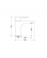 Modea Optima Washbasin Faucet Brushed Nickel with Stainless Steel Cap Click System (00-02561/1)