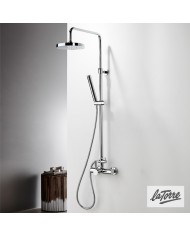 La Torre New Tech Chrome Adjustable Height Two Outlet Shower Column & Tilting Head & Telephone (12065-100)