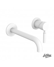 Εντοιχιζόμενη Μπαταρία Νιπτήρα Μίκτης & Στόμιο La Torre Tech White Matt Μίας Εξόδου/Δύο Οπών (12208-300)