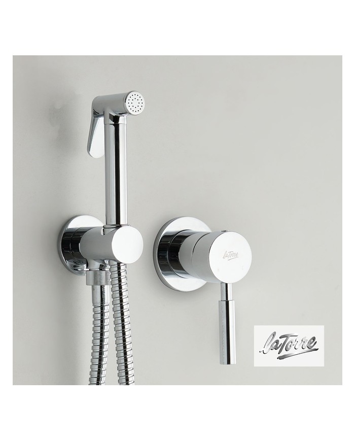 Built-in Bidet System La Torre Profili Flush Mix with Mixer & 1-Hole Sanitary Shower Chrome (12211-100)
