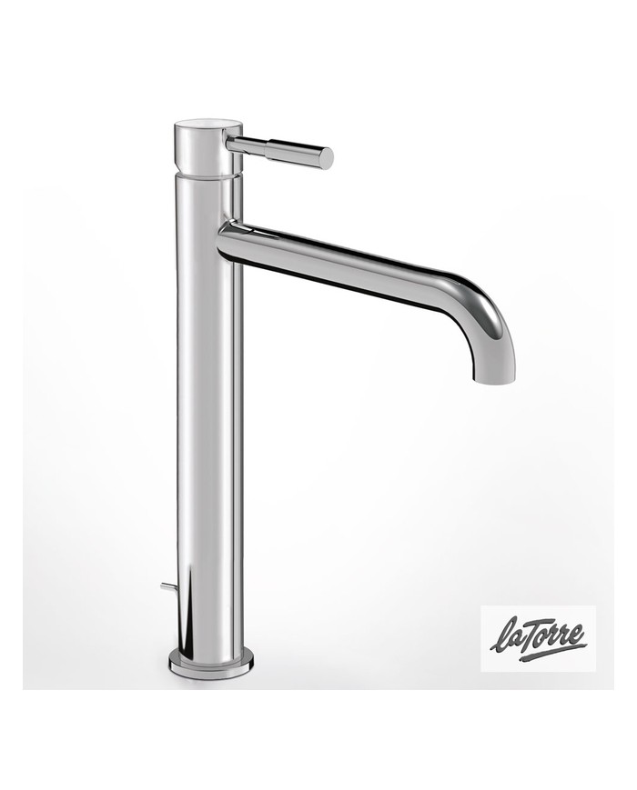 La Torre New Tech Chrome Tall Mixer Basin Faucet with Clic-Clac Valve (12507-100)