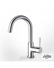 New Tech La Torre Chrome Medium Height Basin Mixer with Valve (12601-100)