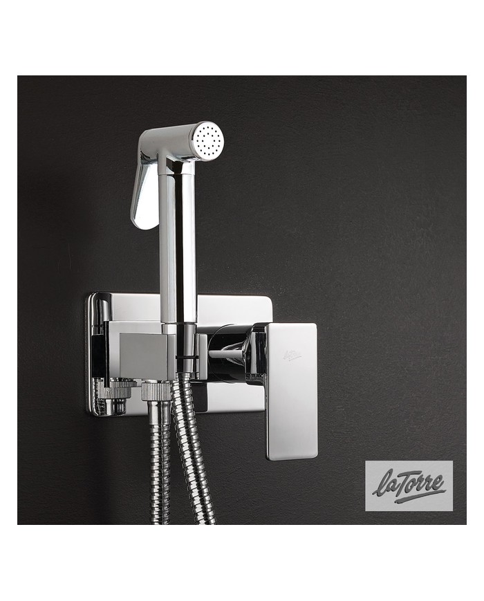 Built-in Bidet System La Torre Flush Mix with Faucet & Chrome Sanitary Shower (45211-100)