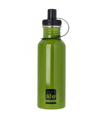 Stainless Steel Bottle Ecolife Bottles Green 600ml 33-BO-1004