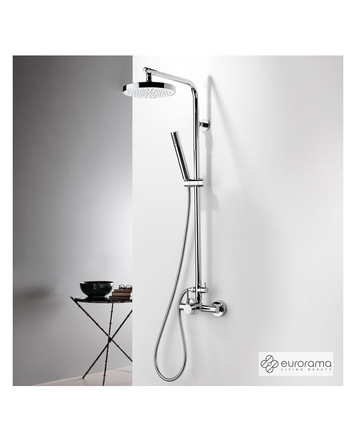 Shower Column Eurorama Tonda Chrome Two Outlets, Fixed Height, With Faucet & Tilting Head & Telephone (145066-100)