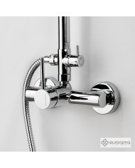 Shower Column Eurorama Tonda Chrome Two Outlets, Fixed Height, With Faucet & Tilting Head & Telephone (145066-100)