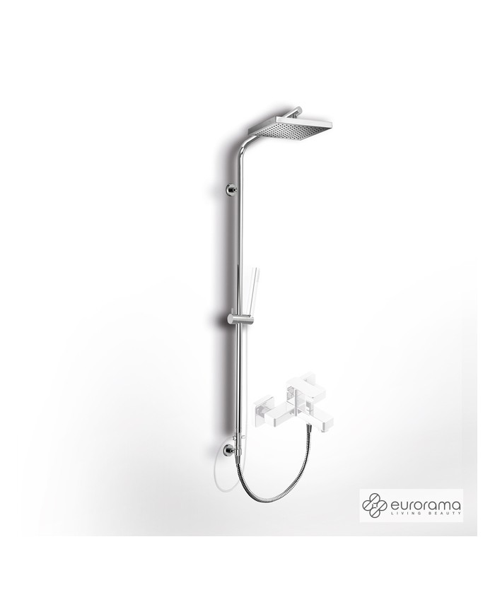 Στήλη Ντους Eurorama με Κολώνα Σταθερού Ύψους με Τετράγωνη Κεφαλή Χρωμέ (51404S-100)