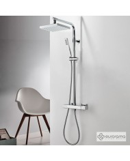 Shower Column With Thermostatic Faucet, Fixed Height 2 Outlets Eurorama Thermo Chrome & Head & Telephone (613066-100)