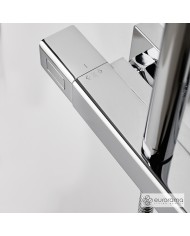 Στήλη Ντουζ Με Θερμοστατική Μπαταρία, Σταθερού Ύψους 2 Εξόδων Eurorama Thermo Chrome & Κεφαλή & Τηλέφωνο (613066-100)