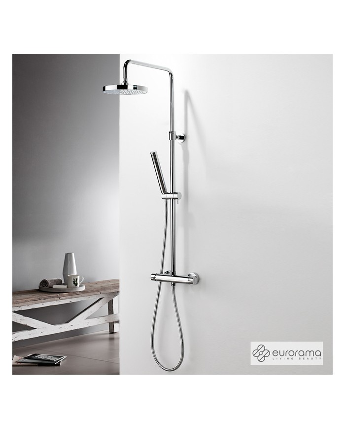 Adjustable Height Shower Column With Faucet Eurorama Charma Chrome Tilting Head & Telephone (712065-100)