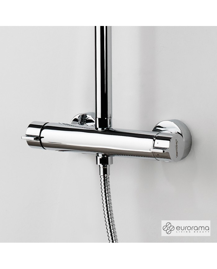 Στήλη Ντουζ Σταθερού Ύψους Eurorama Charma Chrome Με Μπαταρία & Ανακλινόμενη Κεφαλή & Τηλέφωνο (712066-100)