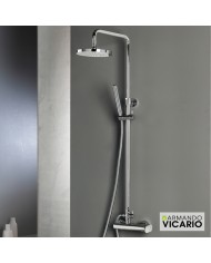 Armando Vicario Slim Chrome Shower Column With Faucet & Tilting Head & Phone with Bracket (500065-100)