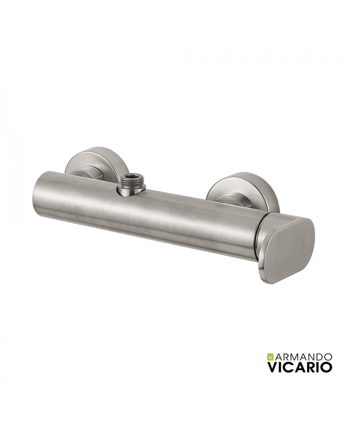 Armando Vicario Slim Inox Shower Column With Battery & Tilting Head & Telephone with Bracket (500065-110)