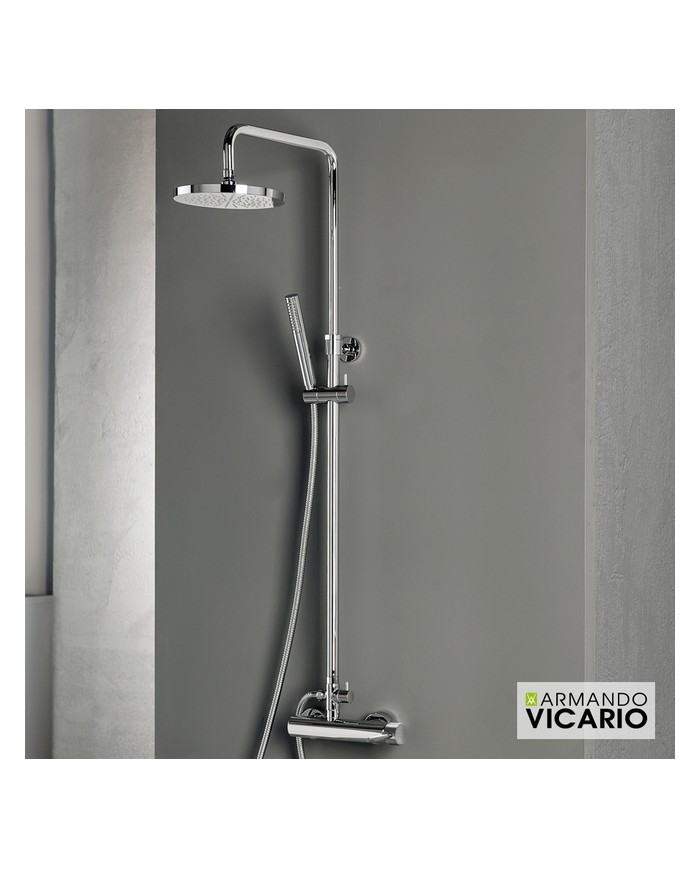 Armando Vicario Industrial Chrome Adjustable Height Shower Column With Faucet & Tilting Head & Telephone (512065-100)
