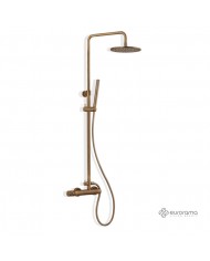 Adjustable Height Shower Column With Faucet Eurorama Eletta Chester Bronze Brushed Reclining Head & Telephone (168065-221)