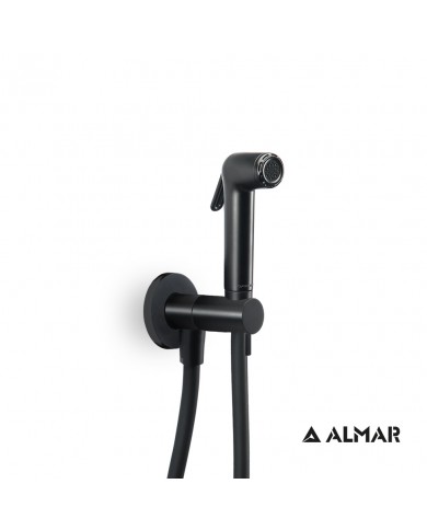 Built-in Bidet System La Torre Tech Flush Mix Without Mixing & Sanitary Shower Black Matt 1 Hole