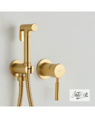 Built-in Bidet System La Torre Tech Flush Mix with Mixer & Sanitary Shower Gold Brushed 1 Hole (12211-201)