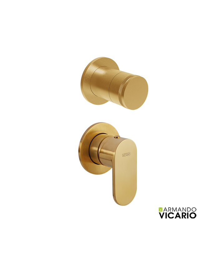 ΜΙΚΤ. ΕΝΤΟΙΧ. ΜΕ ΕΚΤΡΟΠΕΑ 2 ΕΞΟΔΩΝ SLIM VICARIO GOLD BRUSHED