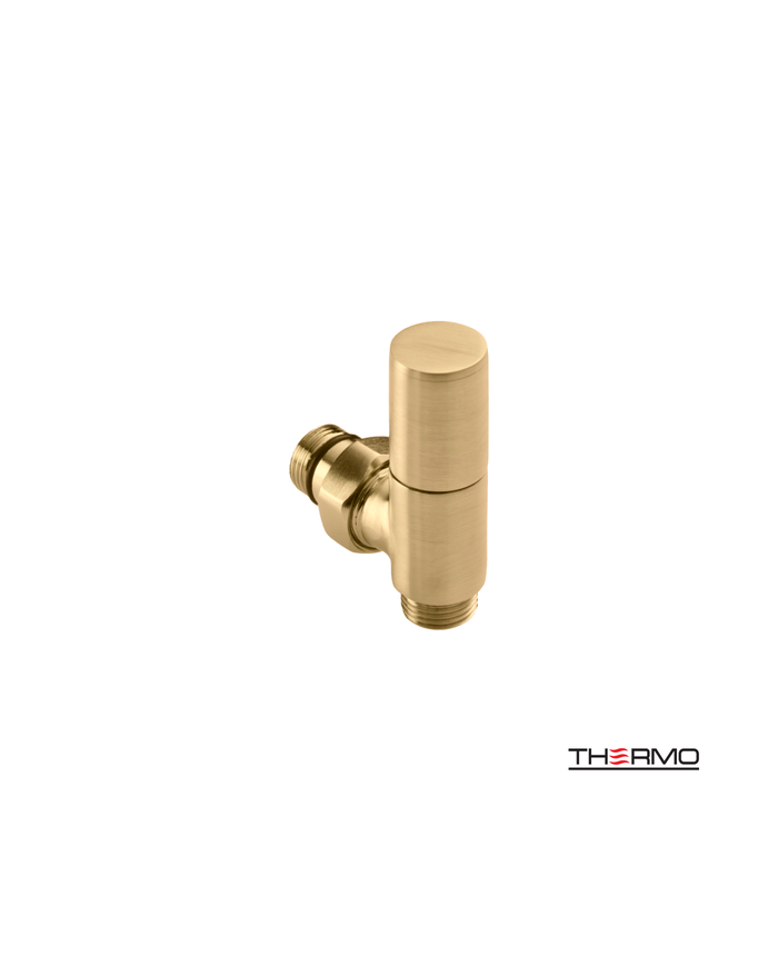 Διακόπτες (Βαλβίδες) Σετ Thermo για Θερμαντικό Σώμα Λουτρού Brushed Brass (Gold) PVD (VANG-211)