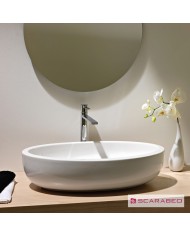 Tabletop White Porcelain Sink Scarabeo Planet 66x38.5 cm (8111-300)