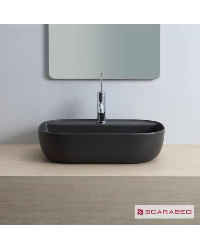 ΝΙΠΤΗΡΑΣ GLAM56/R 56x38 (1 οπή) SCARABEO ARDESIA (BLACK MATT)