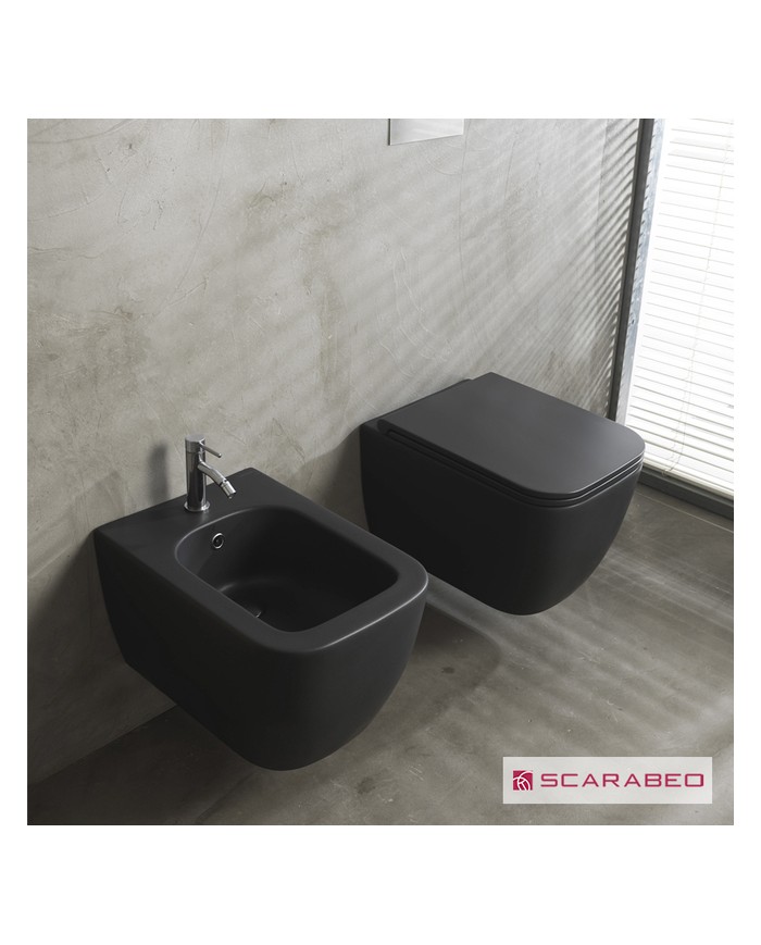 ΚΟΜΠΛΕ ΚΡΕΜ.ΛΕΚ+ΚΑΛ.ΑΠΟΣΠ.SLIM S/C TEOREMA/52 CLEAN-FLUSH SCARABEO ARDESIA (BLACK MATT)
