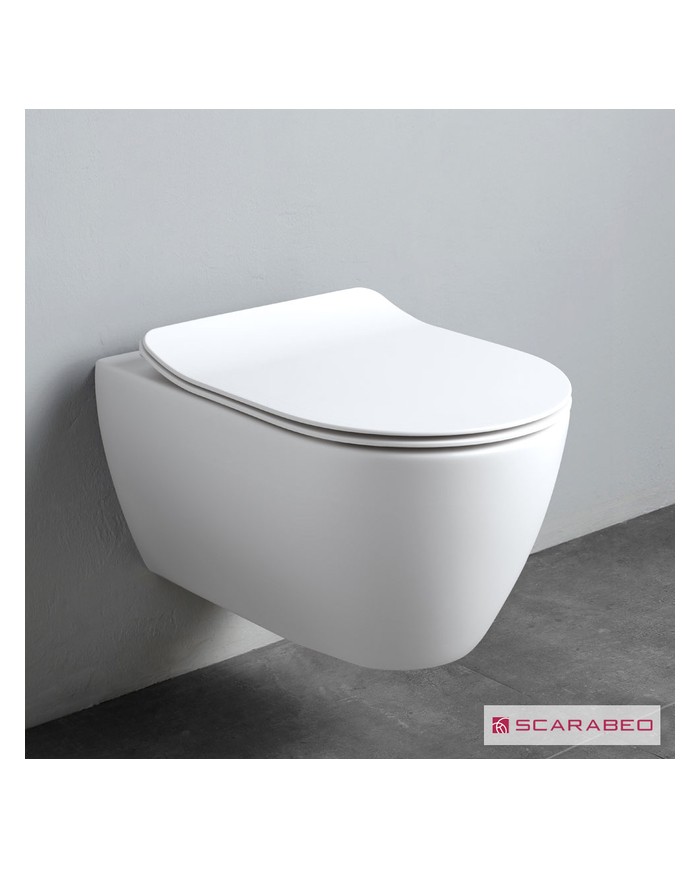 ΚΟΜΠΛΕ ΚΡΕΜ.ΛΕΚ+ΚΑΛ.ΑΠΟΣΠ.SLIM S/C MOON/50,5 CLEAN-FLUSH SCARABEO PEARL (WHITE MATT)