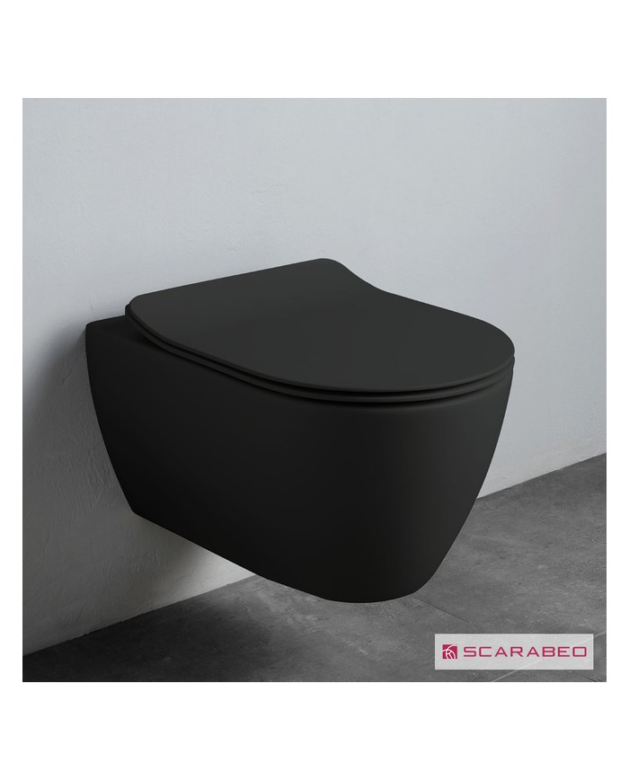 ΚΟΜΠΛΕ ΚΡΕΜ.ΛΕΚ+ΚΑΛ.ΑΠΟΣΠ.SLIM S/C MOON/50,5 CLEAN-FLUSH SCARABEO ARDESIA (BLACK MATT)