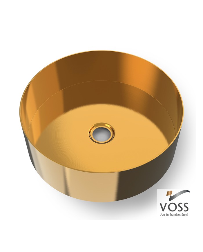 Countertop Washbasin Voss Milo Inox PVD Gold Brushed Ø40 (V1040-211)
