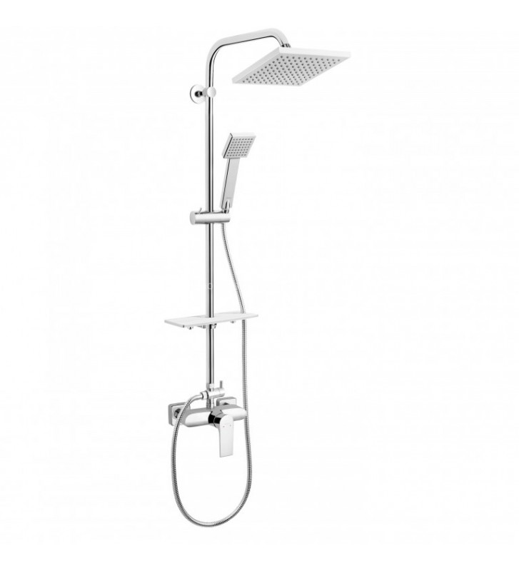 Chrome Ferro Algeo Square shower column with Bath Faucet NP74-BAQ7U