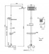Chrome Ferro Algeo Square shower column with Bath Faucet NP74-BAQ7U